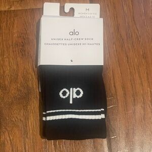 ALO Yoga Black Half-Crew Socks